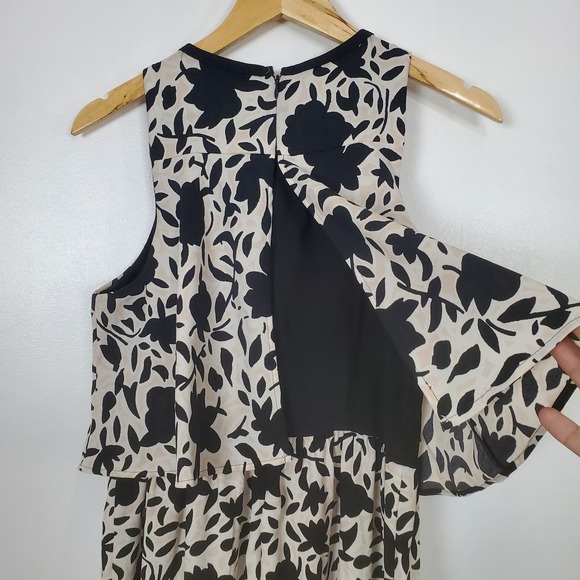 Ann Taylor LOFT black and white floral sleeveless dress size 6 - Picture 3 of 6